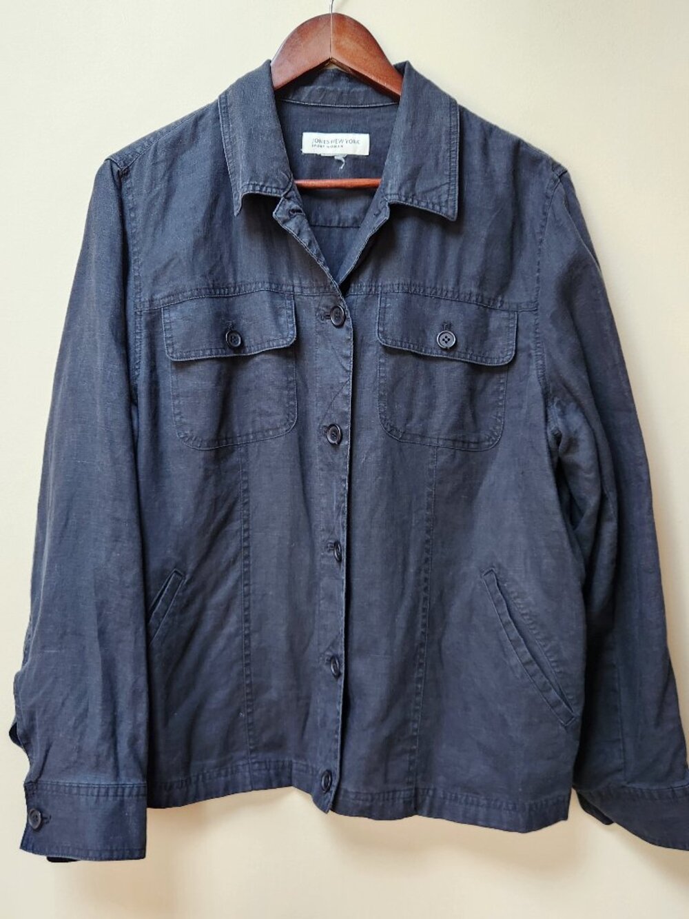 Jones New York black chore jacket / blouse